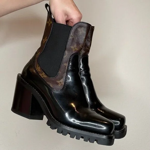 Louis Vuitton Patent Monogram Boots - Picture 1 of 3